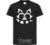Kids T-shirt White raccoon black фото