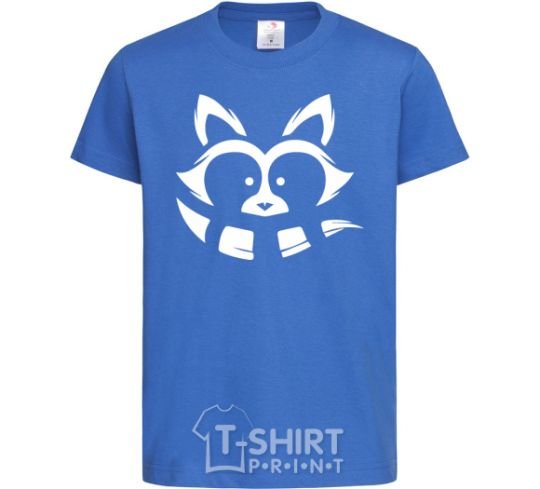 Kids T-shirt White raccoon royal-blue фото