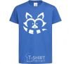 Kids T-shirt White raccoon royal-blue фото