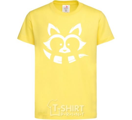 Kids T-shirt White raccoon cornsilk фото