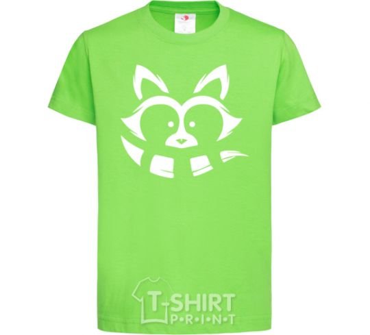 Kids T-shirt White raccoon orchid-green фото