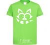 Kids T-shirt White raccoon orchid-green фото