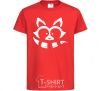 Kids T-shirt White raccoon red фото