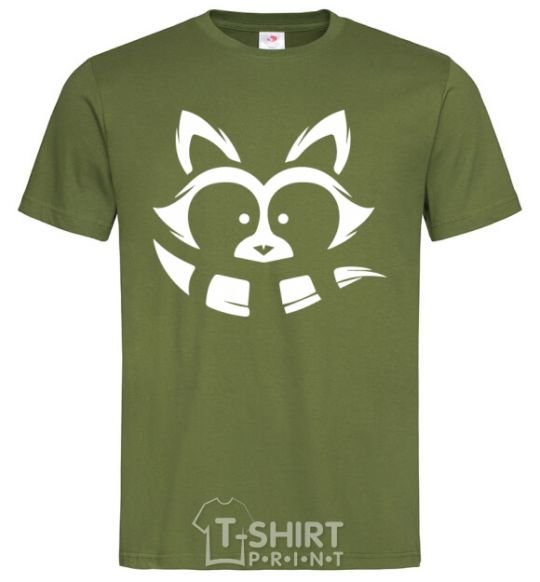 Men's T-Shirt White raccoon millennial-khaki фото