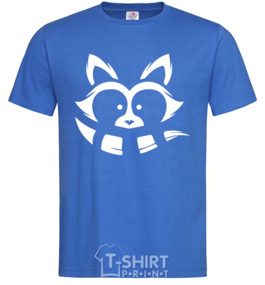 Men's T-Shirt White raccoon royal-blue фото