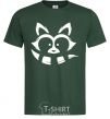 Men's T-Shirt White raccoon bottle-green фото