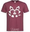 Men's T-Shirt White raccoon burgundy фото