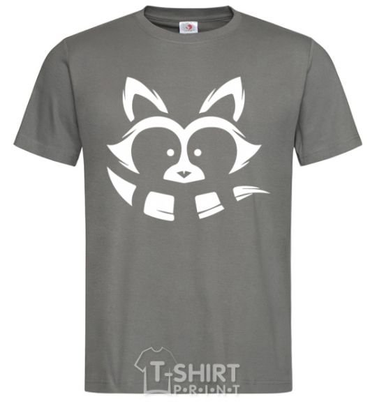 Men's T-Shirt White raccoon dark-grey фото