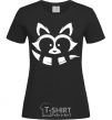 Women's T-shirt White raccoon black фото