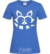 Women's T-shirt White raccoon royal-blue фото