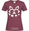 Women's T-shirt White raccoon burgundy фото