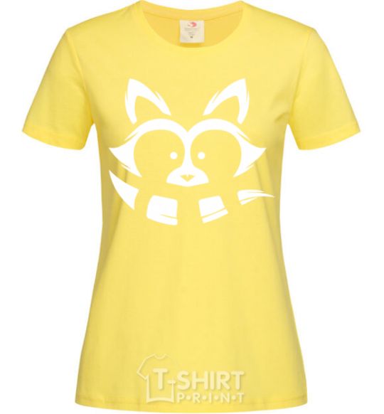 Women's T-shirt White raccoon cornsilk фото