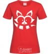 Women's T-shirt White raccoon red фото