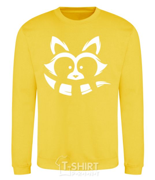 Sweatshirt White raccoon yellow фото