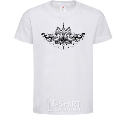 Kids T-shirt Lotus pattern White фото