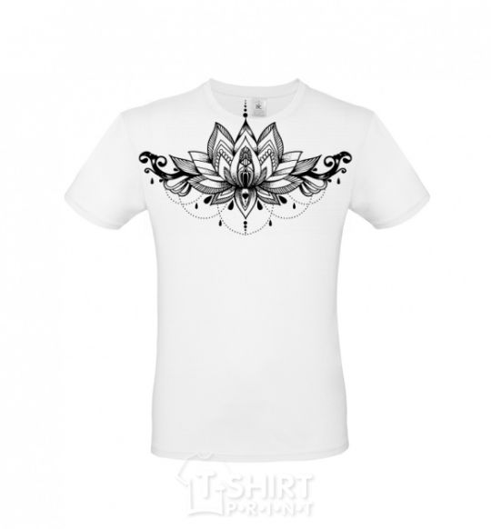 Men's T-Shirt Lotus pattern White фото