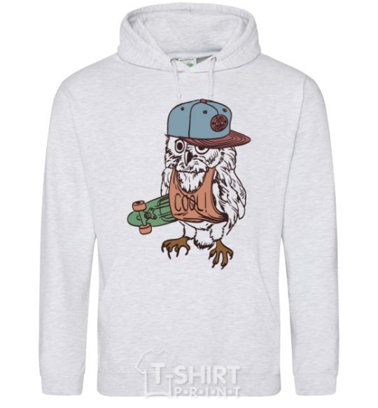 Men`s hoodie Cool owl sport-grey фото