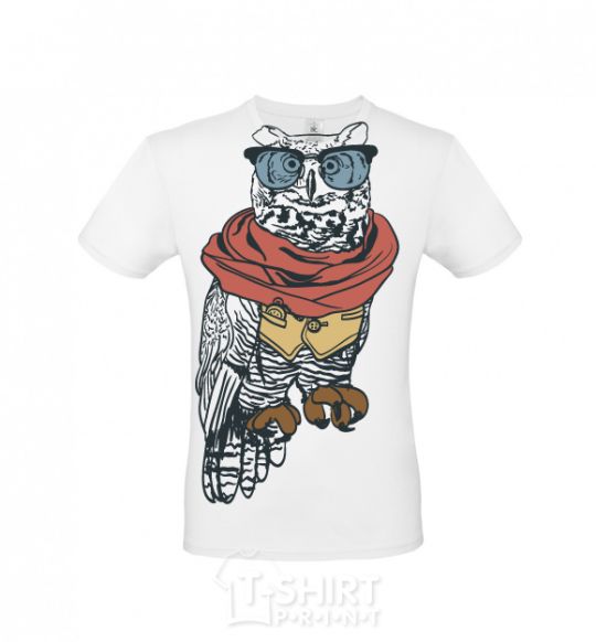 Men's T-Shirt Owl style White фото