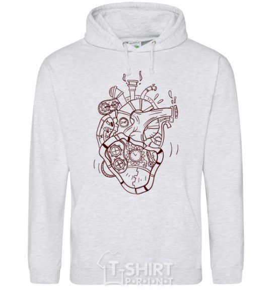 Men`s hoodie The heart is mechanical sport-grey фото