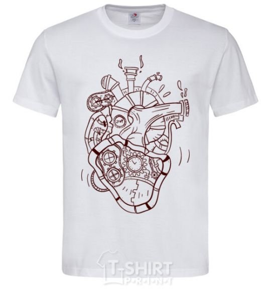 Men's T-Shirt The heart is mechanical White фото