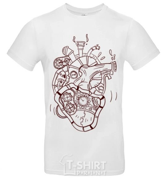 Men's T-Shirt The heart is mechanical White фото