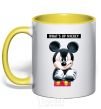 Mug with a colored handle Wat's up Mikey yellow фото
