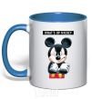 Mug with a colored handle Wat's up Mikey royal-blue фото