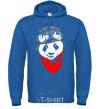 Men`s hoodie A panda in a helmet royal фото