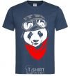 Men's T-Shirt A panda in a helmet navy-blue фото