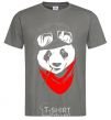 Men's T-Shirt A panda in a helmet dark-grey фото