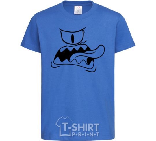 Kids T-shirt The face of the monster royal-blue фото