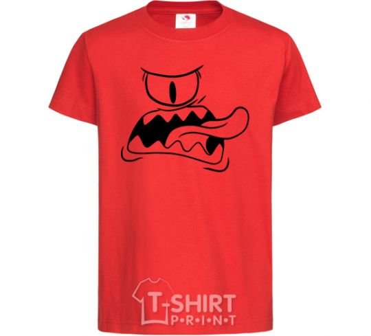 Kids T-shirt The face of the monster red фото