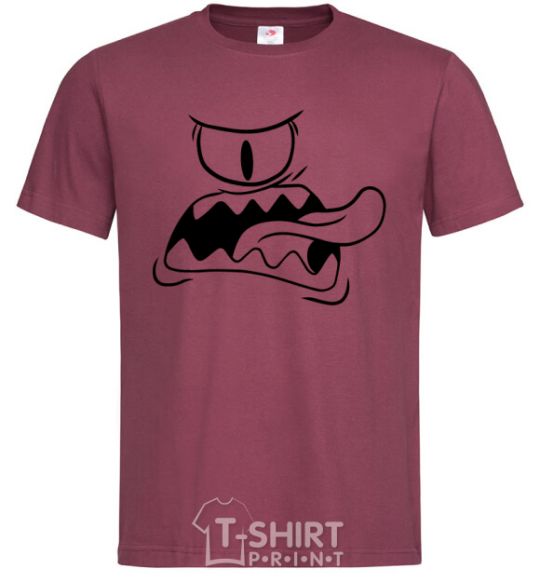 Men's T-Shirt The face of the monster burgundy фото