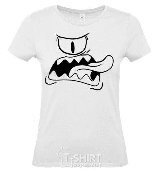 Women's T-shirt The face of the monster White фото