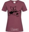 Women's T-shirt The face of the monster burgundy фото