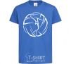 Kids T-shirt The girl in the volleyball royal-blue фото