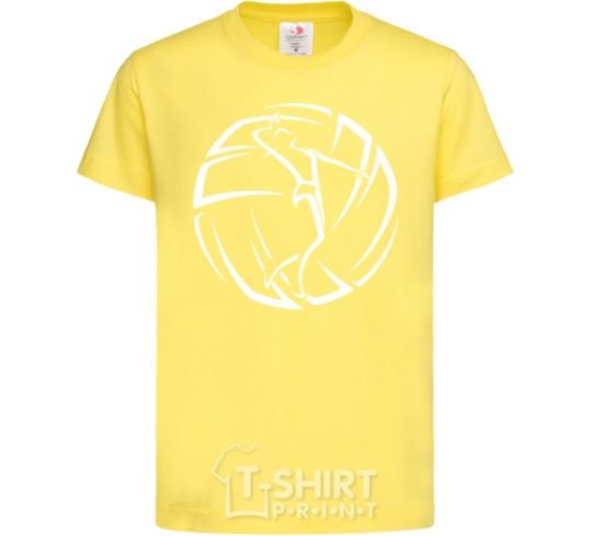 Kids T-shirt The girl in the volleyball cornsilk фото