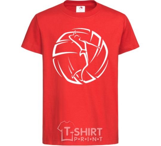 Kids T-shirt The girl in the volleyball red фото