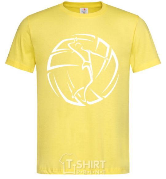 Men's T-Shirt The girl in the volleyball cornsilk фото