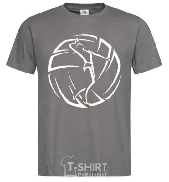 Men's T-Shirt The girl in the volleyball dark-grey фото