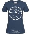 Women's T-shirt The girl in the volleyball navy-blue фото
