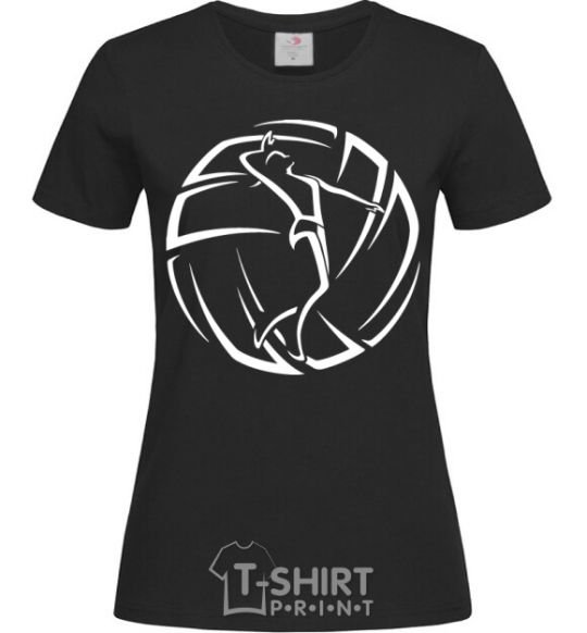 Women's T-shirt The girl in the volleyball black фото