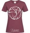 Women's T-shirt The girl in the volleyball burgundy фото