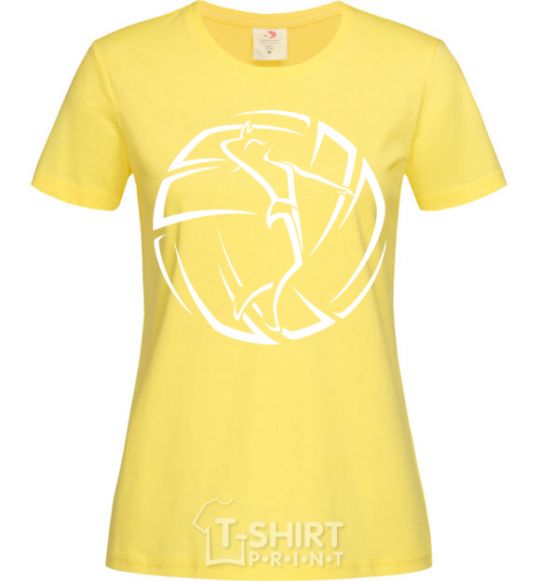 Женская футболка Девушка в волейбольном мяче Лимонный фото
