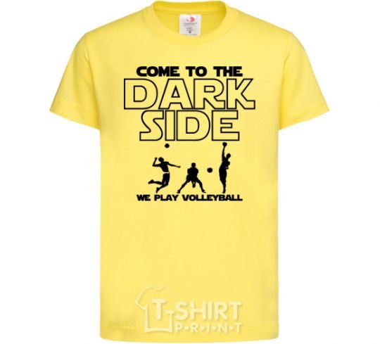 Kids T-shirt We play volleyball cornsilk фото