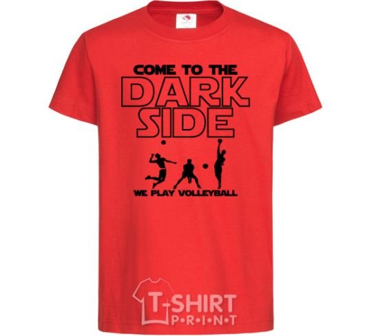 Kids T-shirt We play volleyball red фото