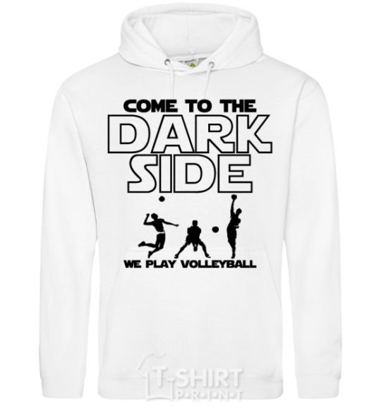 Men`s hoodie We play volleyball White фото