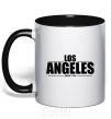 Mug with a colored handle Los Angeles since 1781 black фото