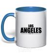 Чашка с цветной ручкой Los Angeles since 1781 Ярко-синий фото