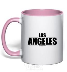 Mug with a colored handle LA kelly-green фото